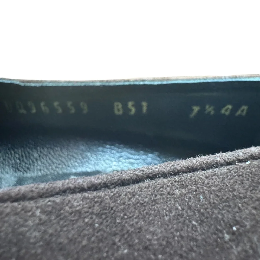 Salvatore Ferragamo Shoes Womens Size‎ 7.5 4A Brown Suede Square Toe Pumps Italy